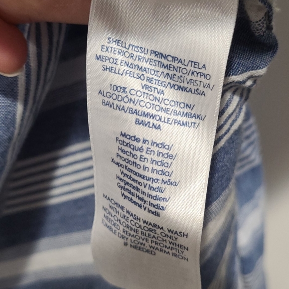 SHIRT: Button Down Chaps Denim Chambray Shirt - Picture 8 of 8